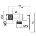 Corpo da válvula angular de quarto de volta em latão montado na parede